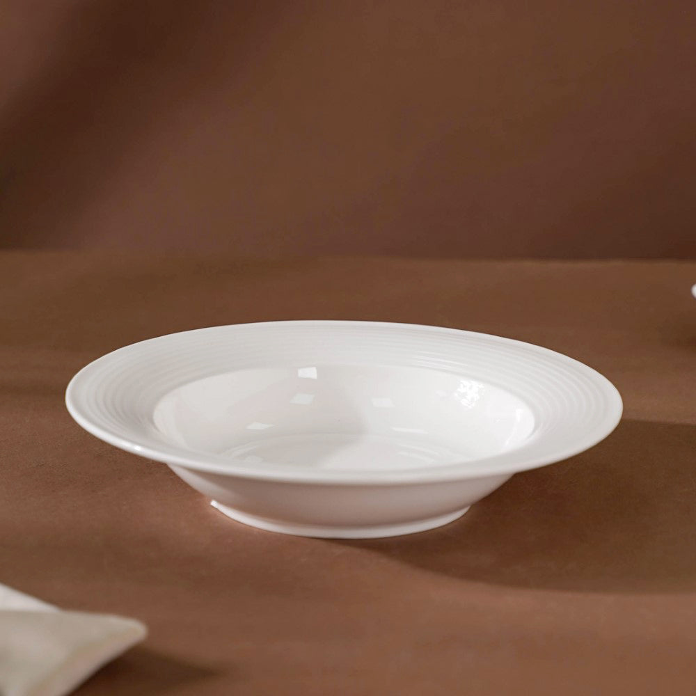 Riona Ceramic Pasta Plate White 8 Inch
