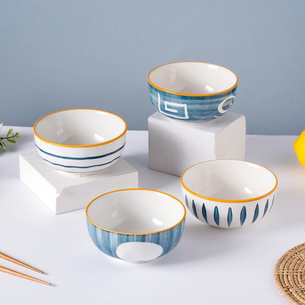 Polka Dot Ceramic Soup Bowl Nitori 250ml