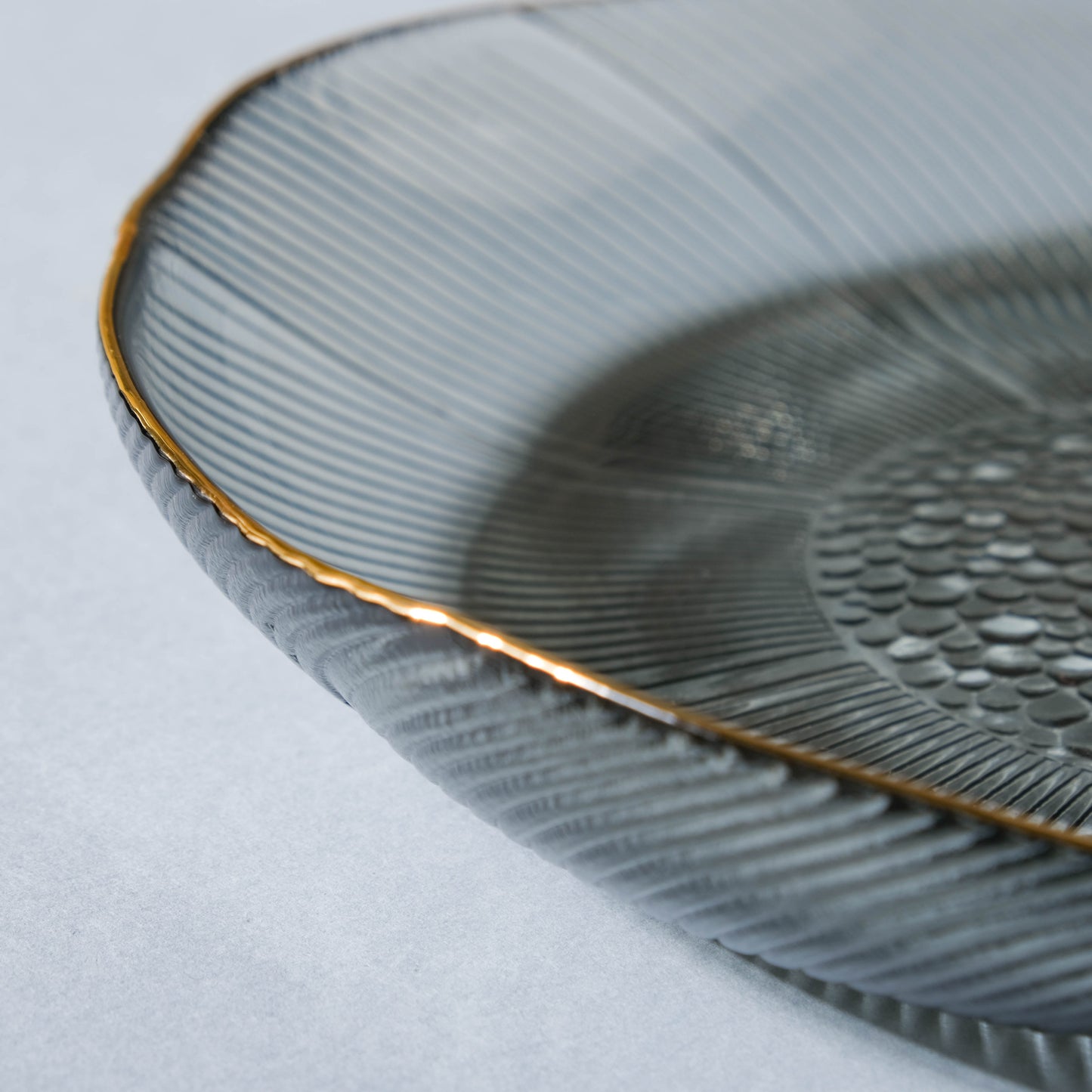 Glass Snack Plate Grey