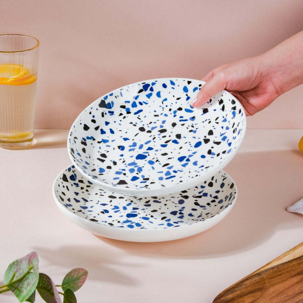 Mosaic Plate Blue Set of 2 8.5 Inch
