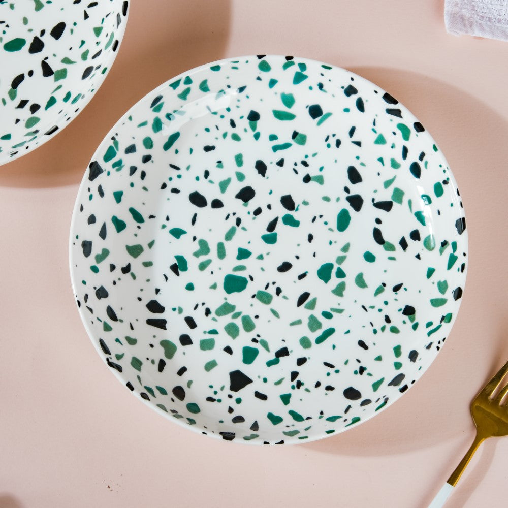 Mosaic Plate Dark Green Set Of 2 8.5 Inch