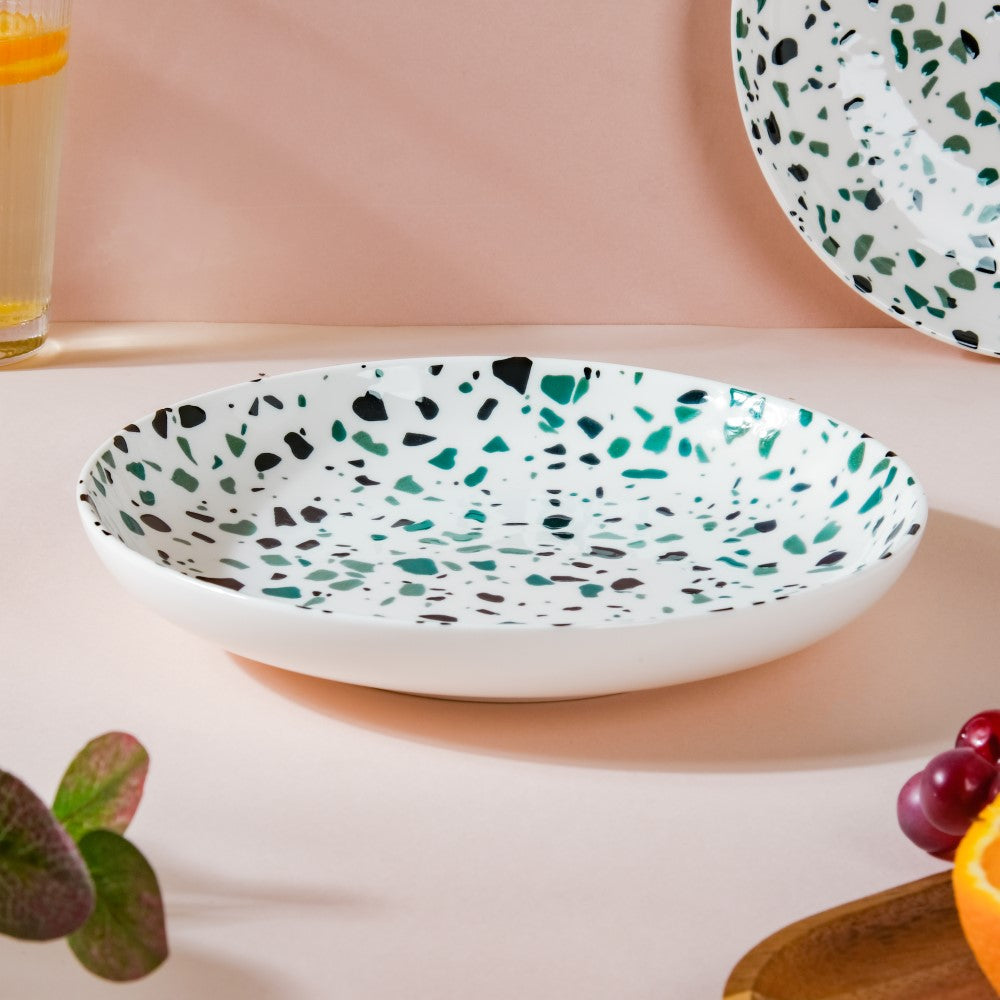Mosaic Plate Dark Green Set Of 2 8.5 Inch
