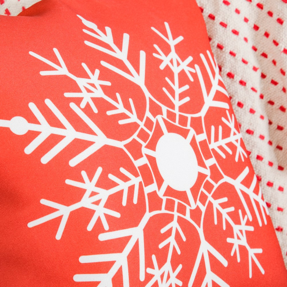 Christmas Velvet Snowflake Cushion Cover 16 X 16 Inch
