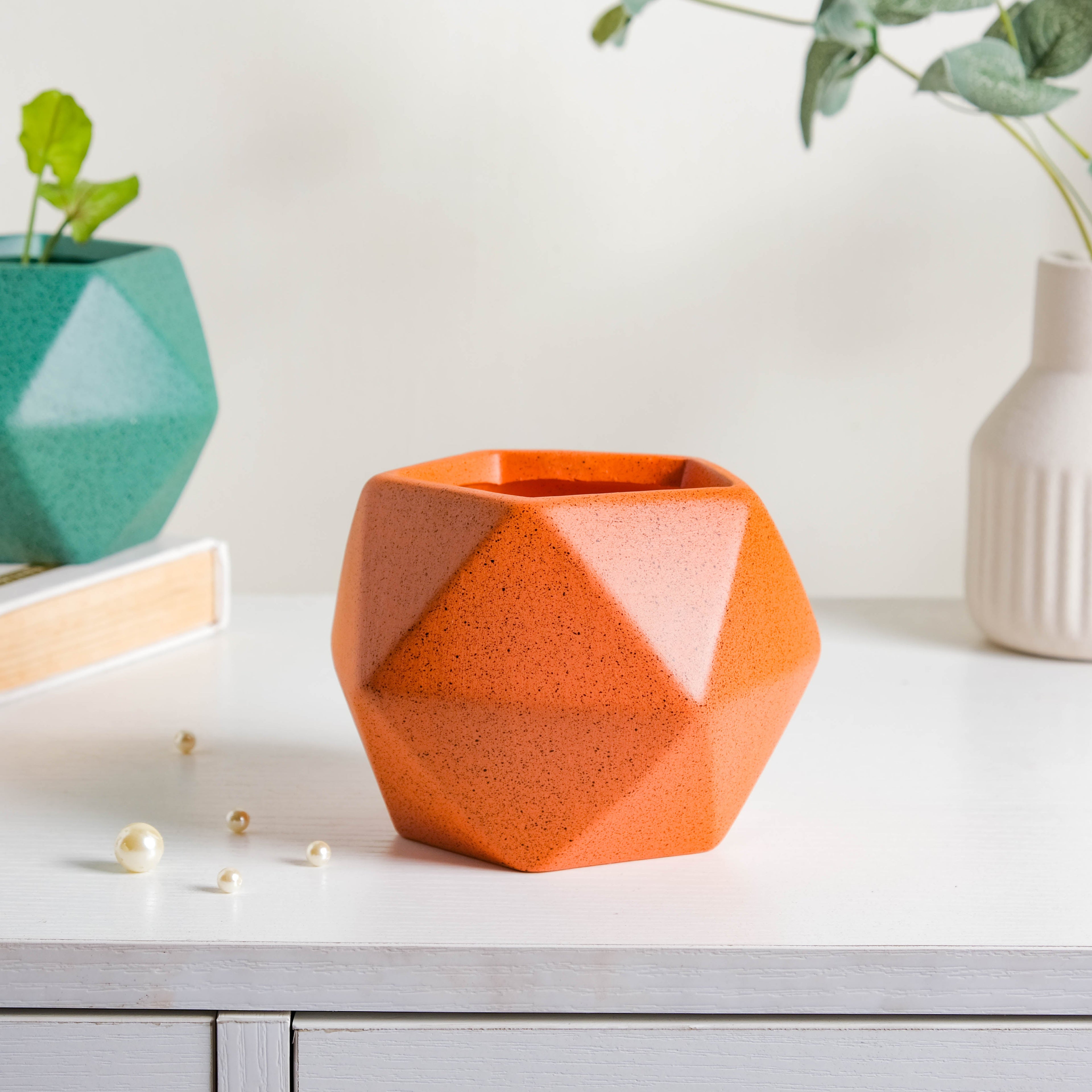 Orange Abstract Plant Pot
