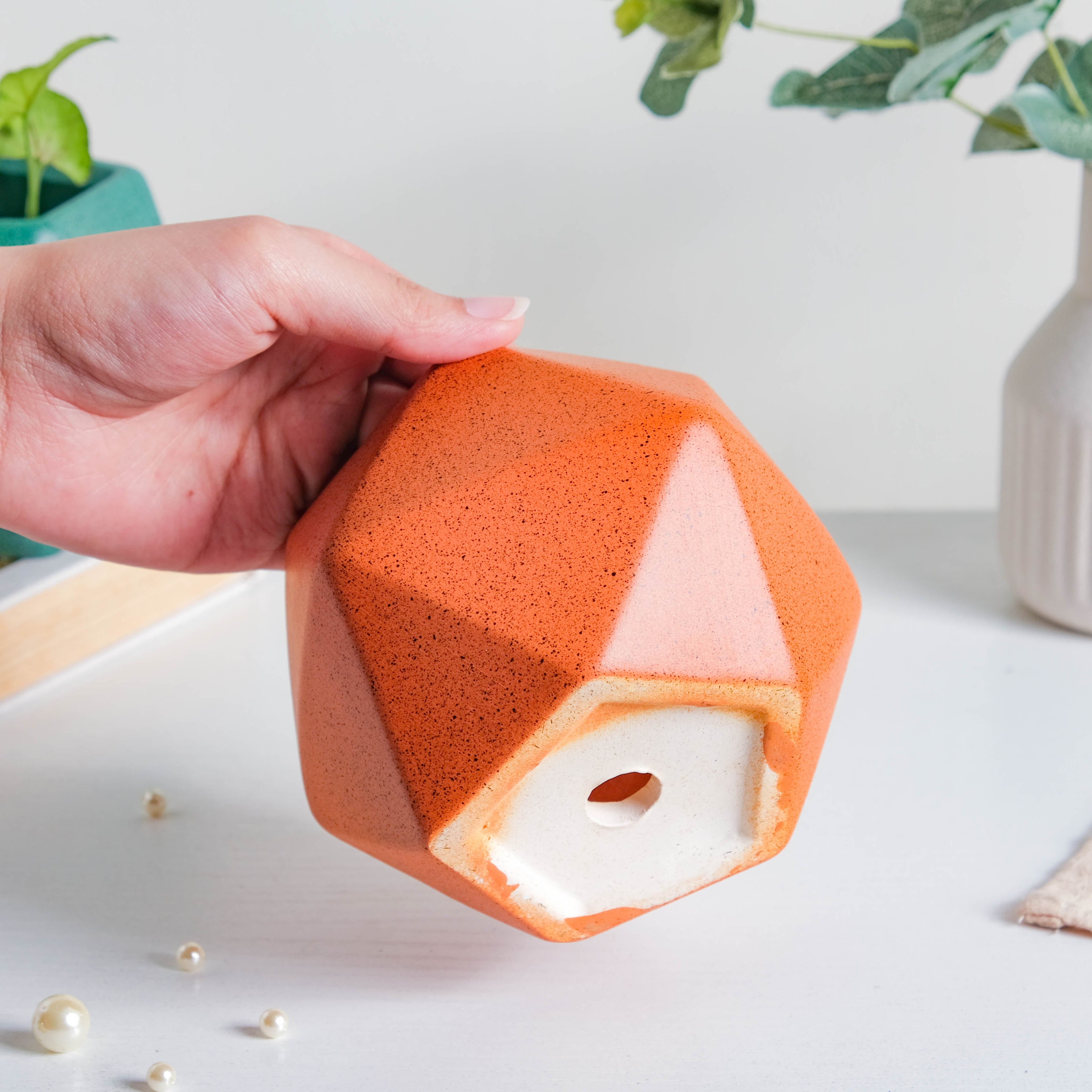 Orange Abstract Plant Pot