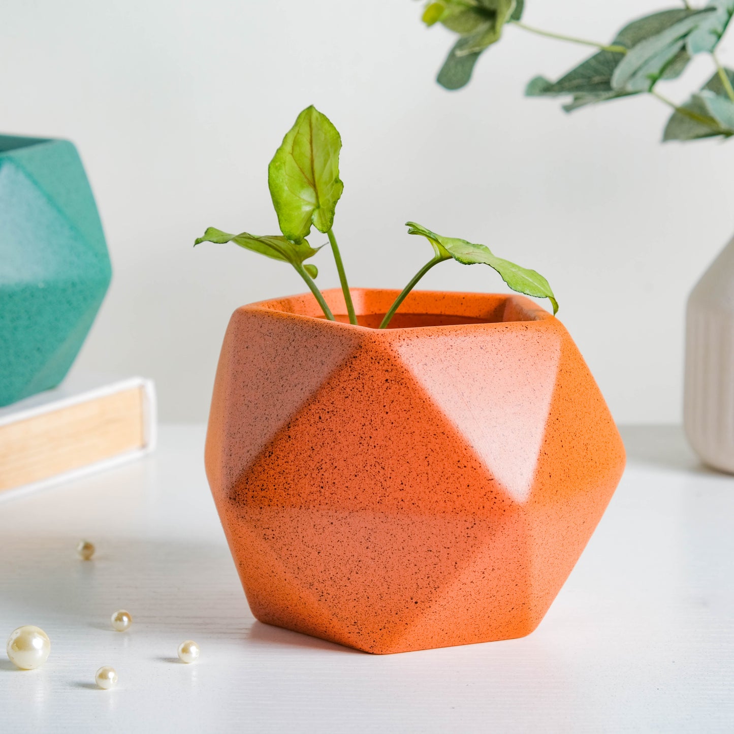 Orange Abstract Plant Pot