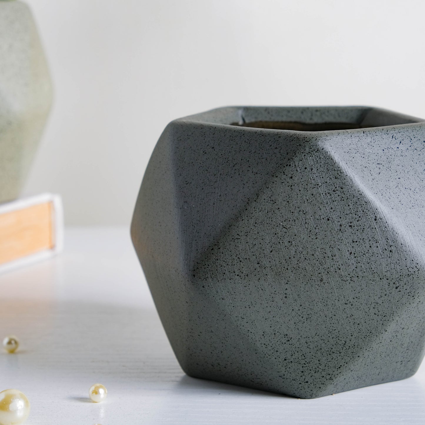 Grey Abstract Plant Pot