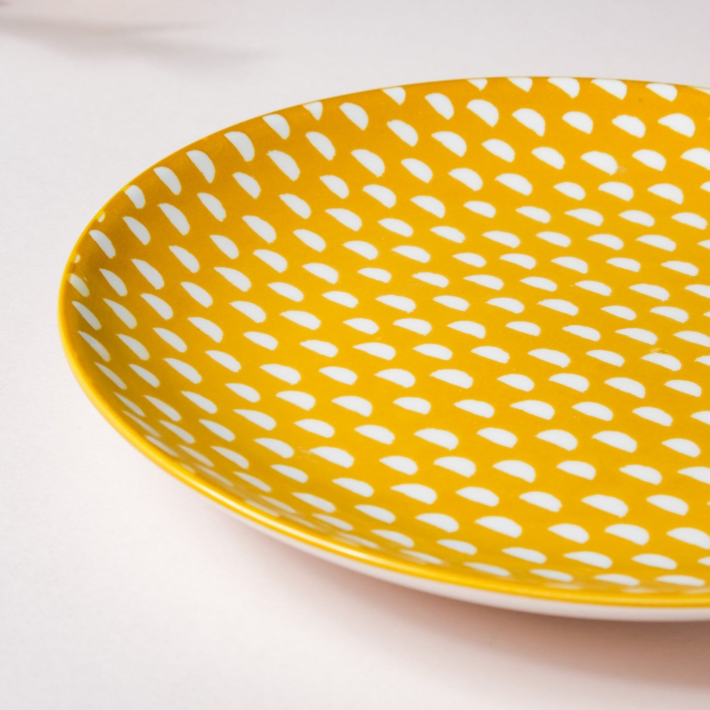 Geometric Mustard Snack Plate 7.5 Inch Set Of 2