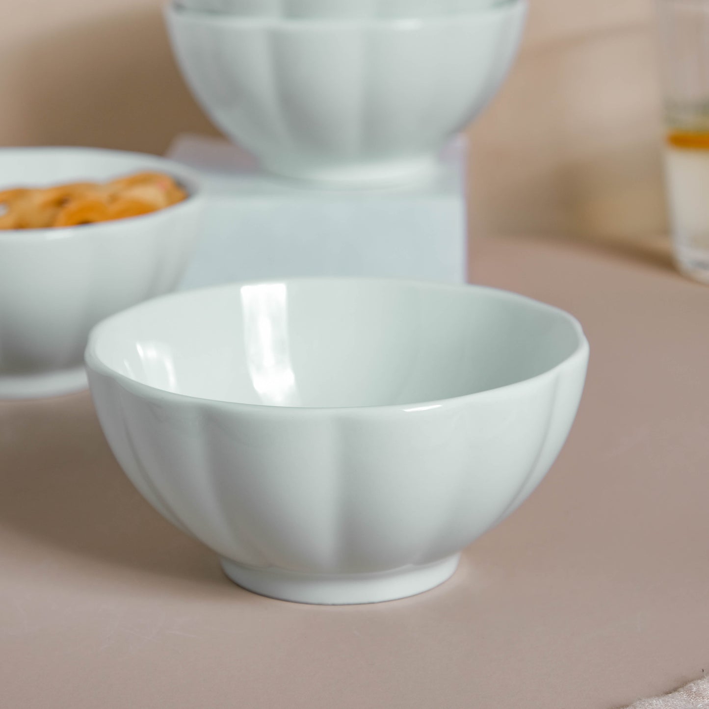 Scalloped Mint Bowl Set of 4