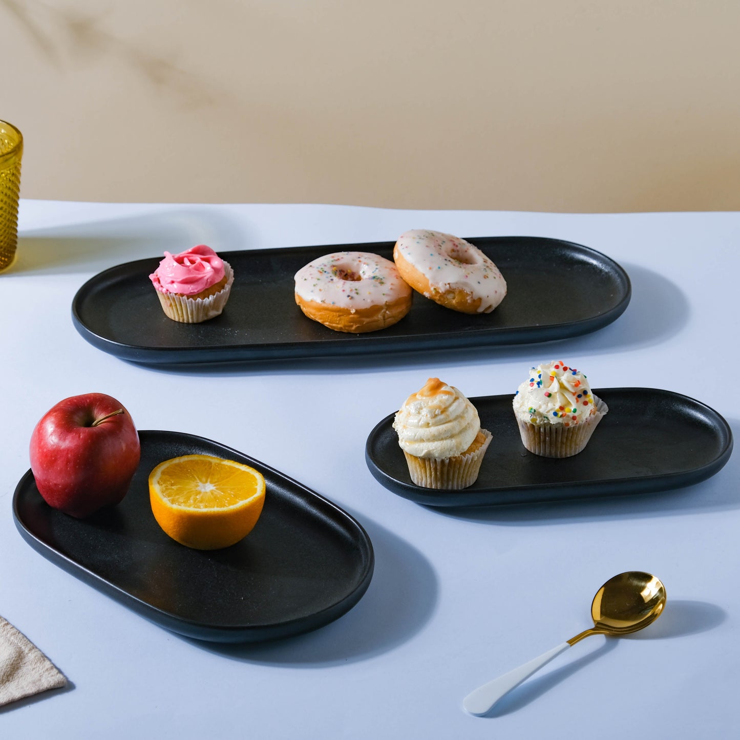 Black Long Ceramic Serving Platter