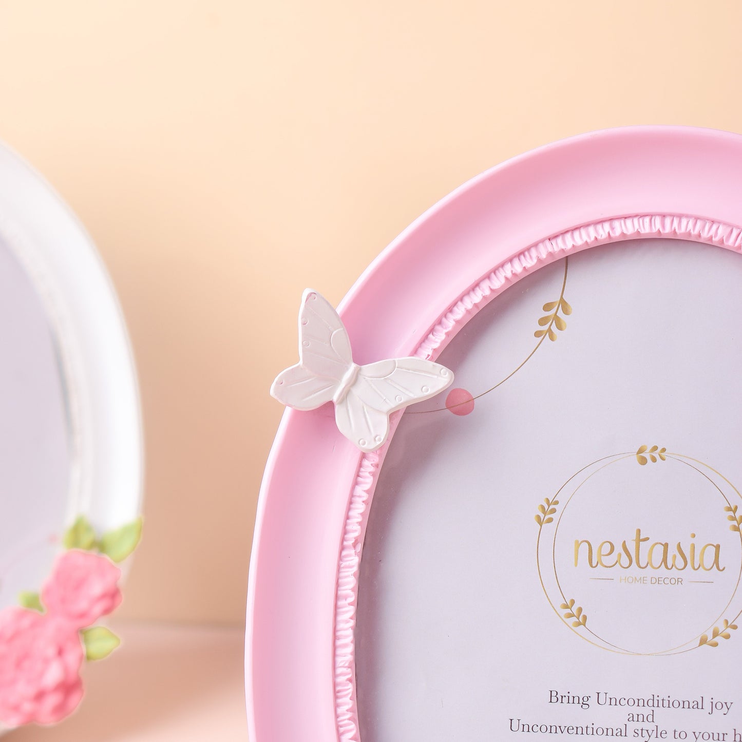 Rosette Pastel Pink Photo Frame
