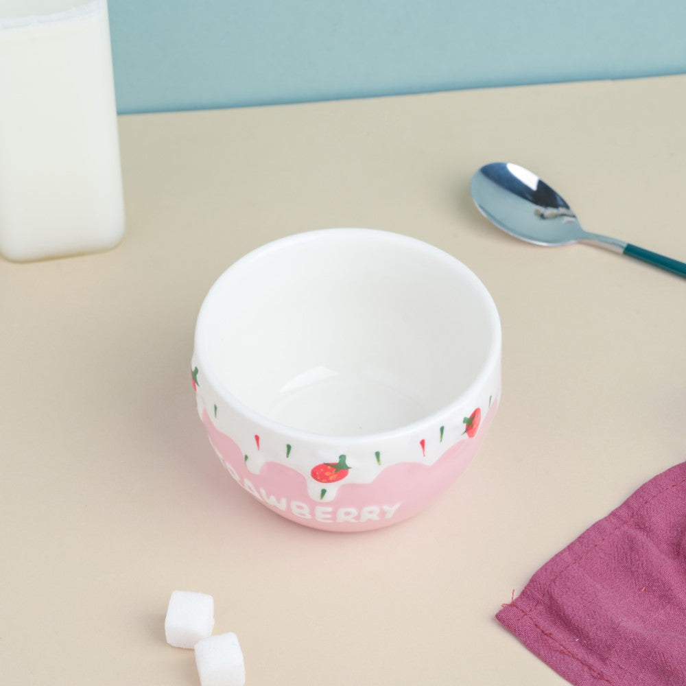 Light Pink Strawberry Side Bowl 400 ml