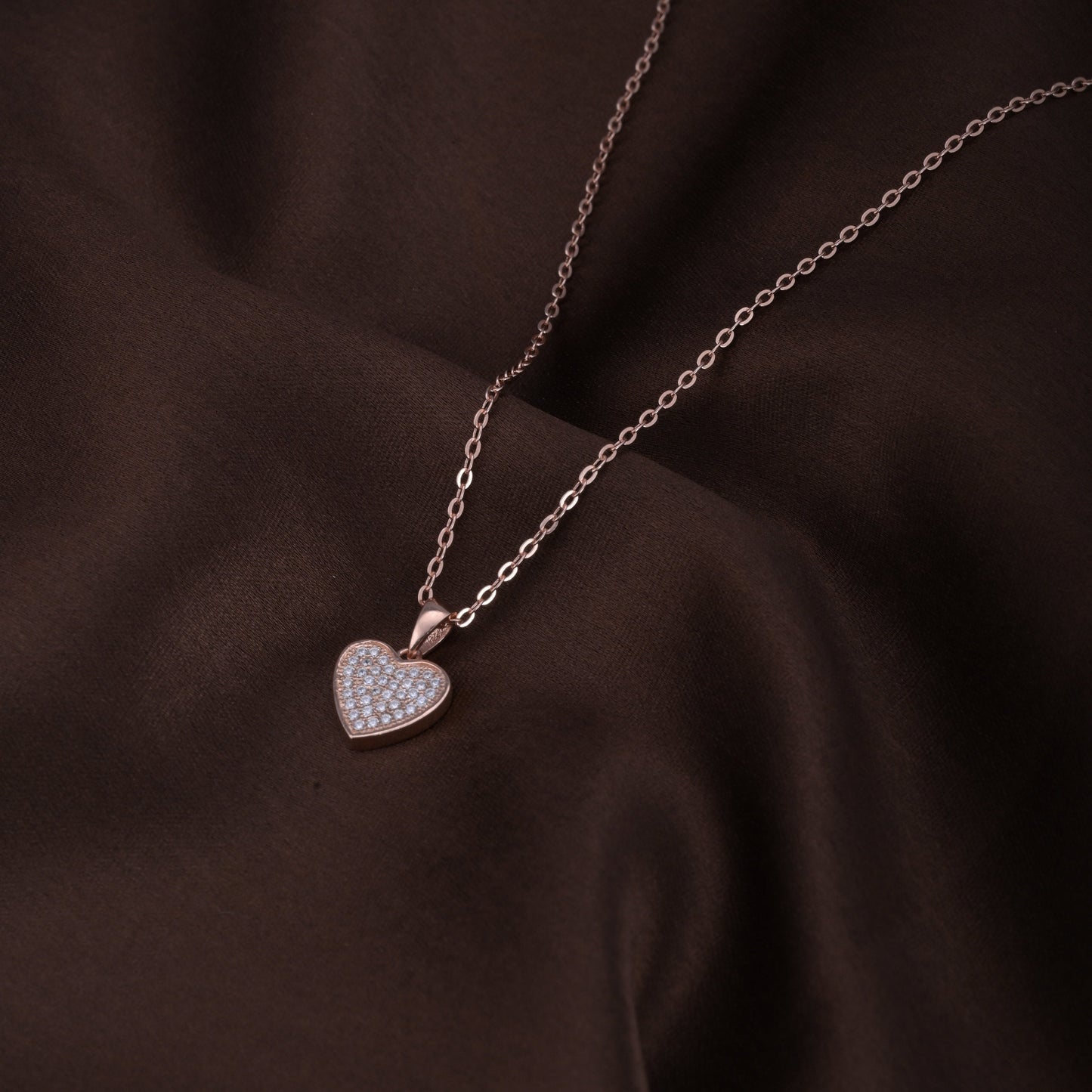 Starlit Heart Necklace | Rose Gold