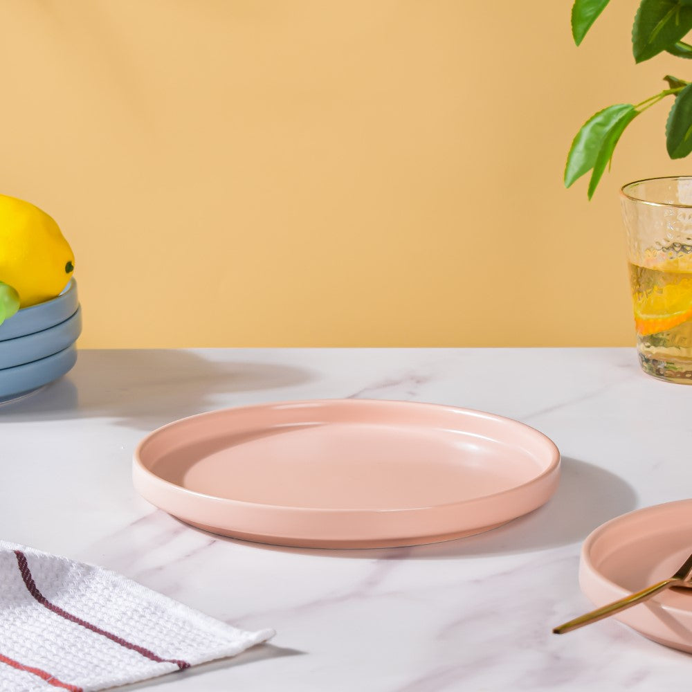 Modern Stoneware Snack Plate Pink