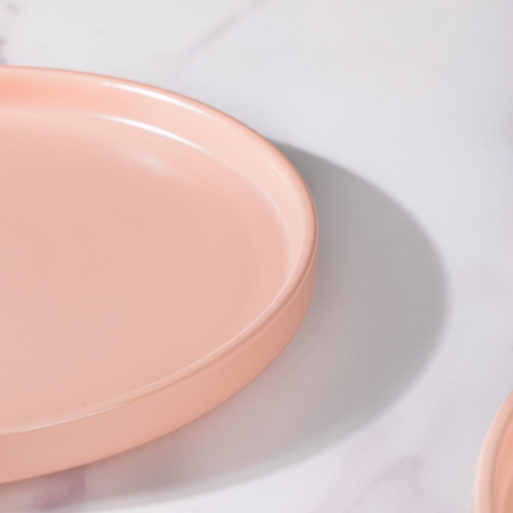 Modern Stoneware Snack Plate Pink