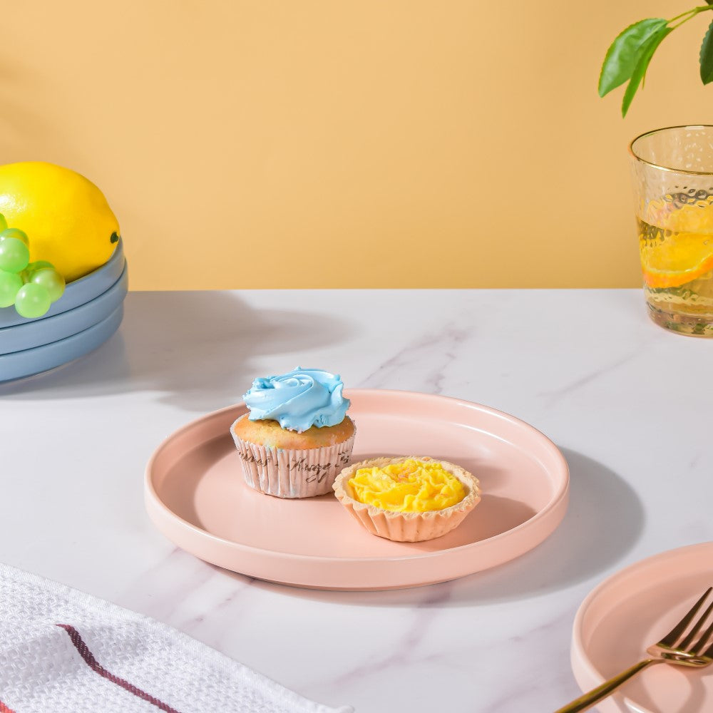Modern Stoneware Snack Plate Pink
