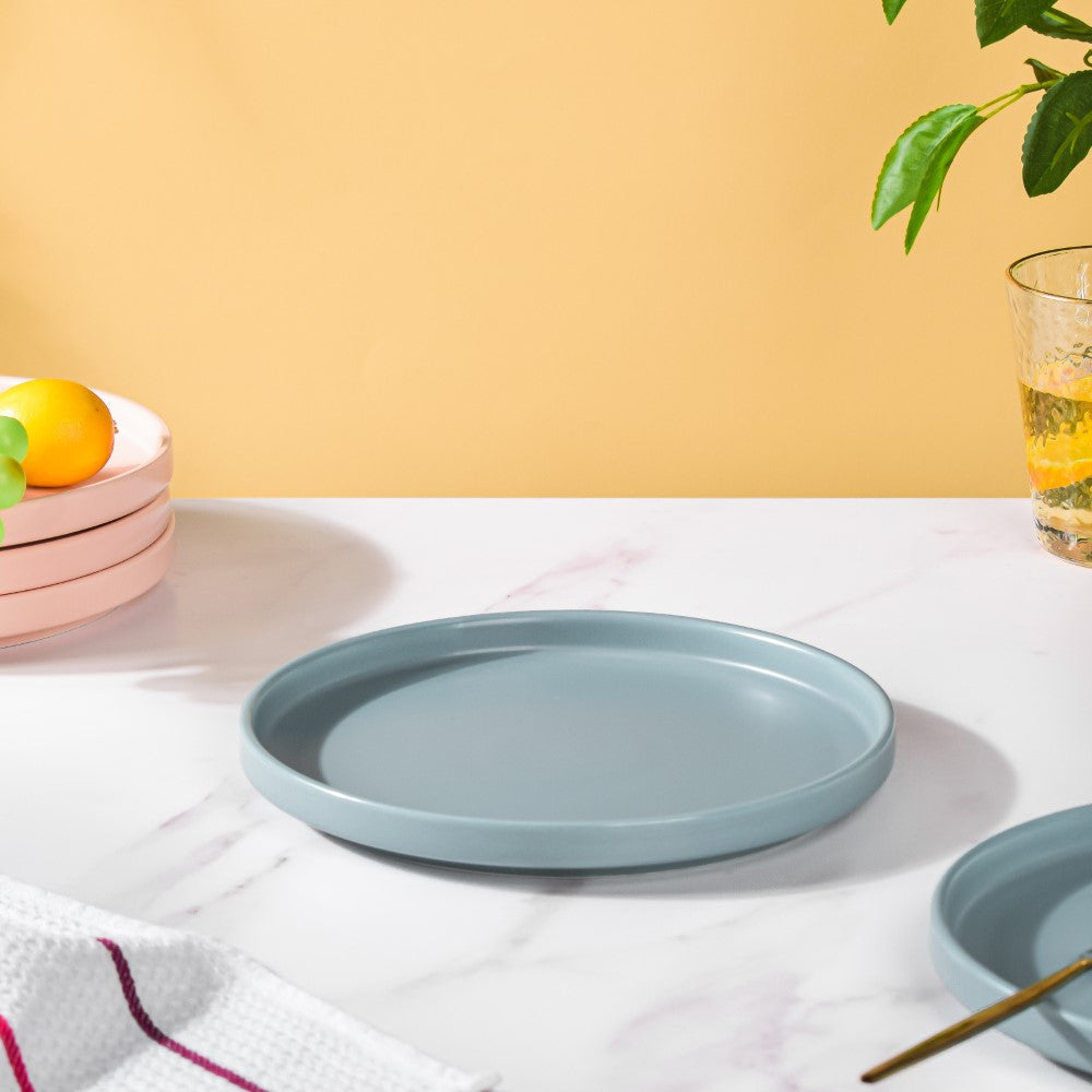 Modern Stoneware Snack Plate Blue
