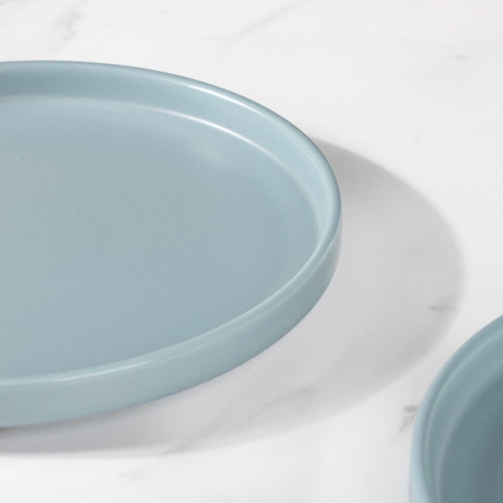 Modern Stoneware Snack Plate Blue
