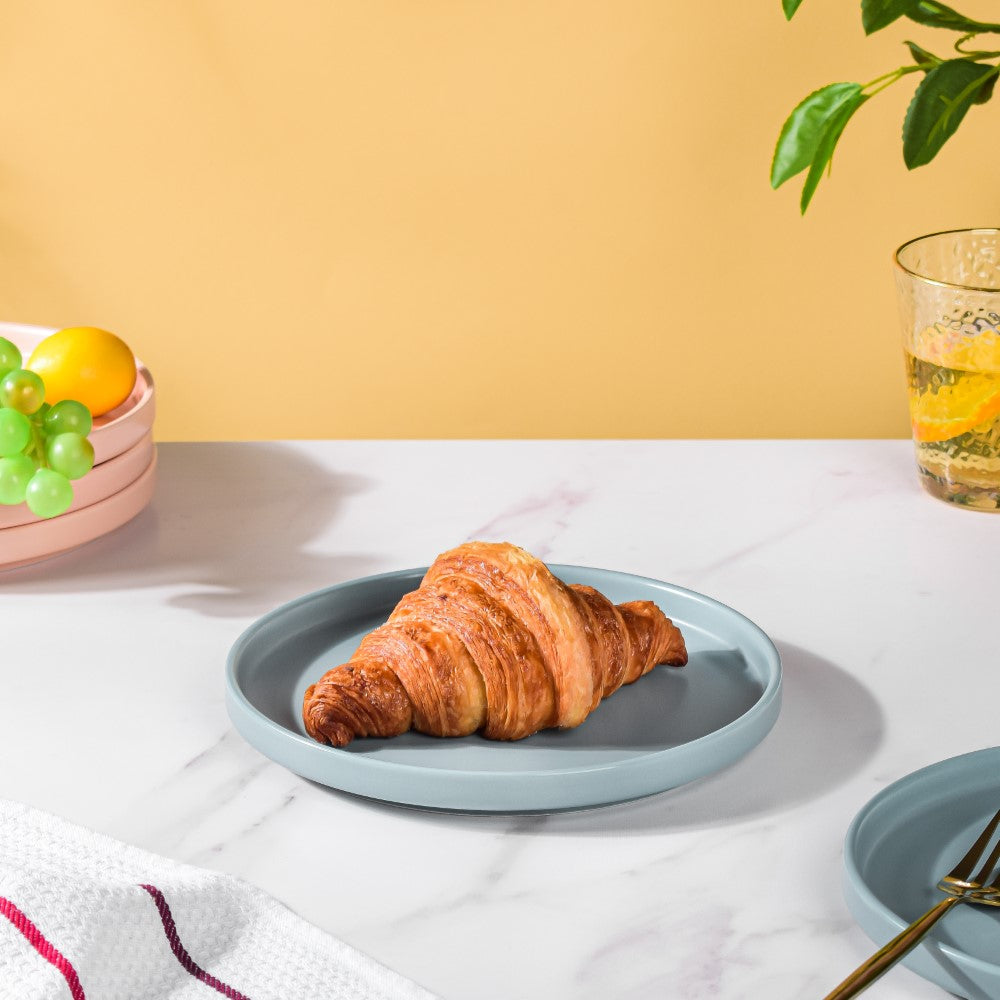 Modern Stoneware Snack Plate Blue