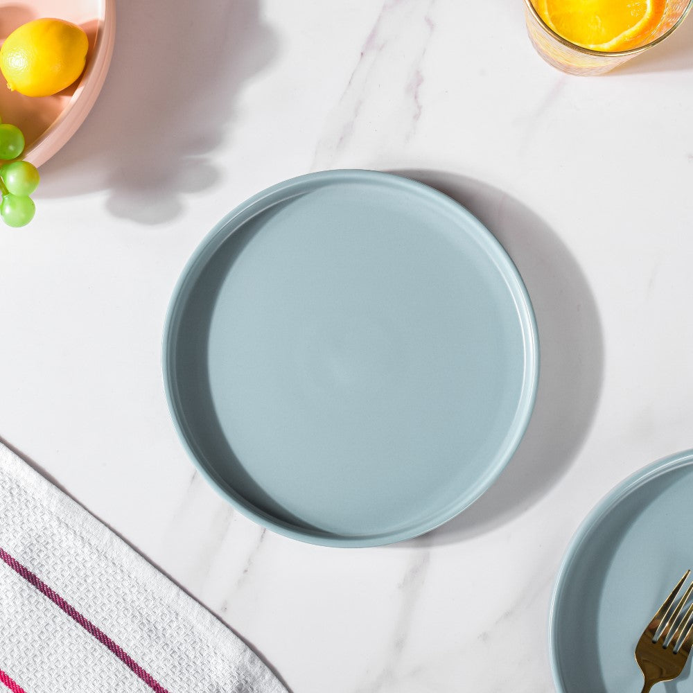 Modern Stoneware Snack Plate Blue