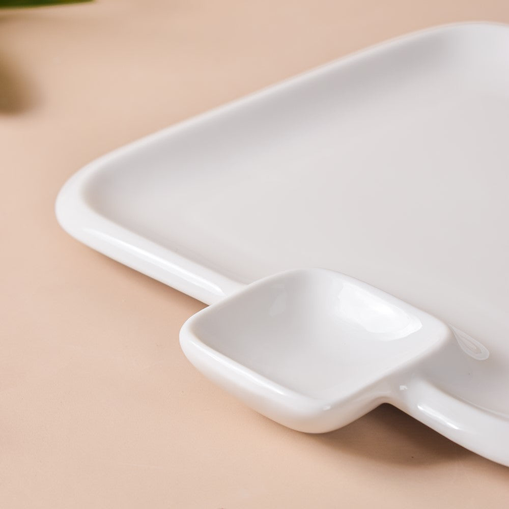Serena Lily White Square Section Plate Small