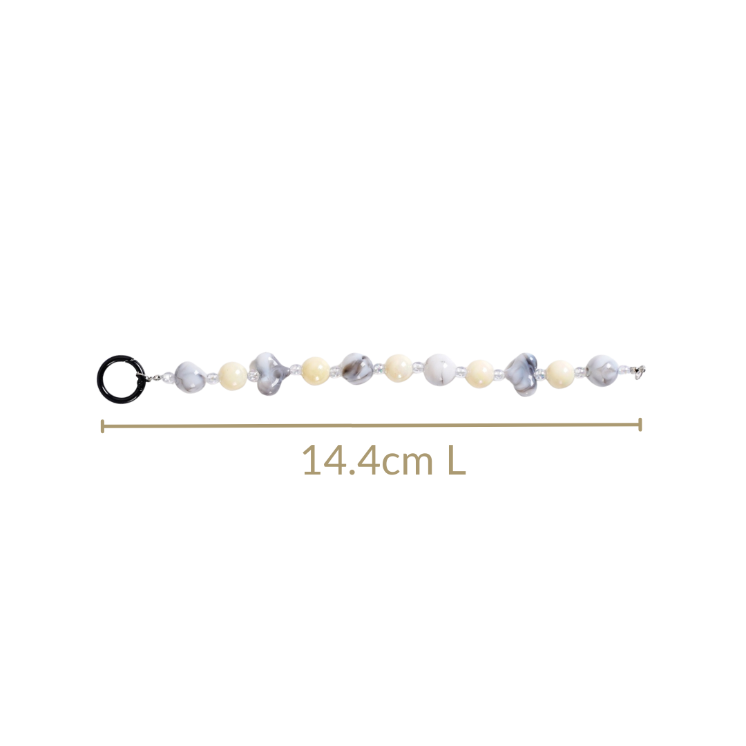 Marble Design Beaded Charms Keychain
