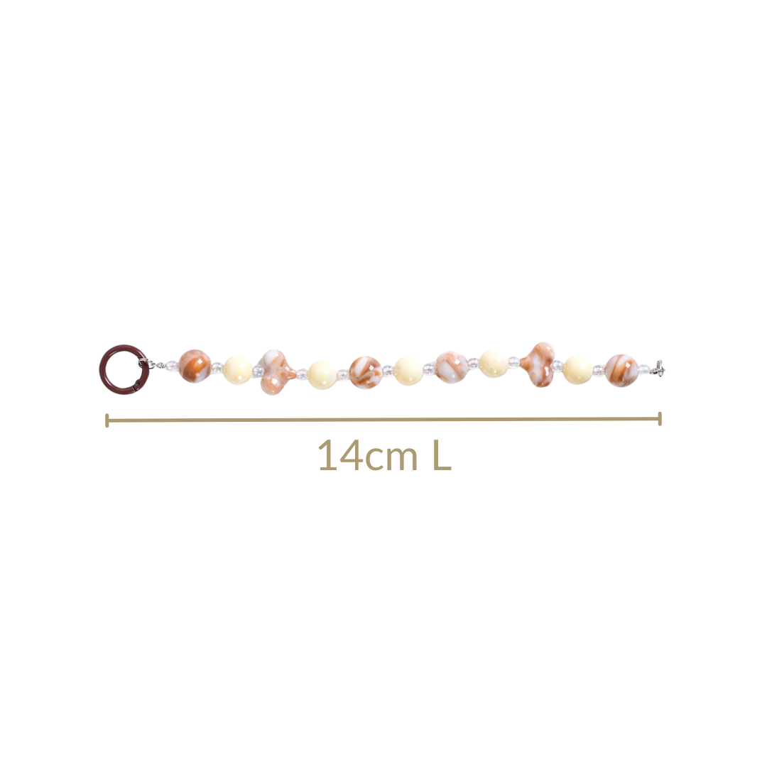 Brown Marble Pattern Love Loop Keychain