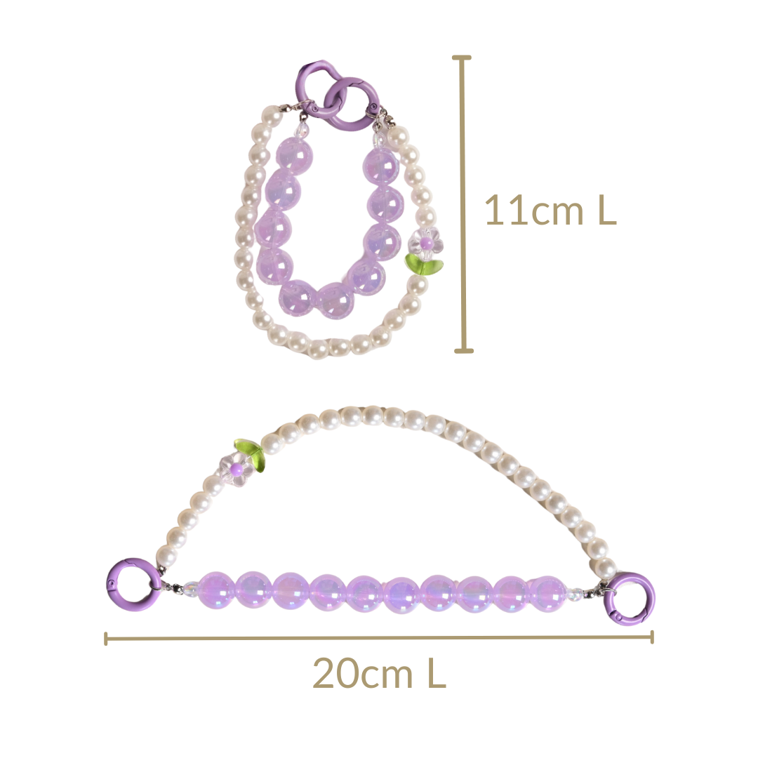 Lucky Lavender Pearl Beaded Keyring