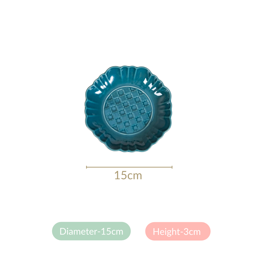 Luxe Ceramic Dessert Plate Green Set Of 4 6 Inch