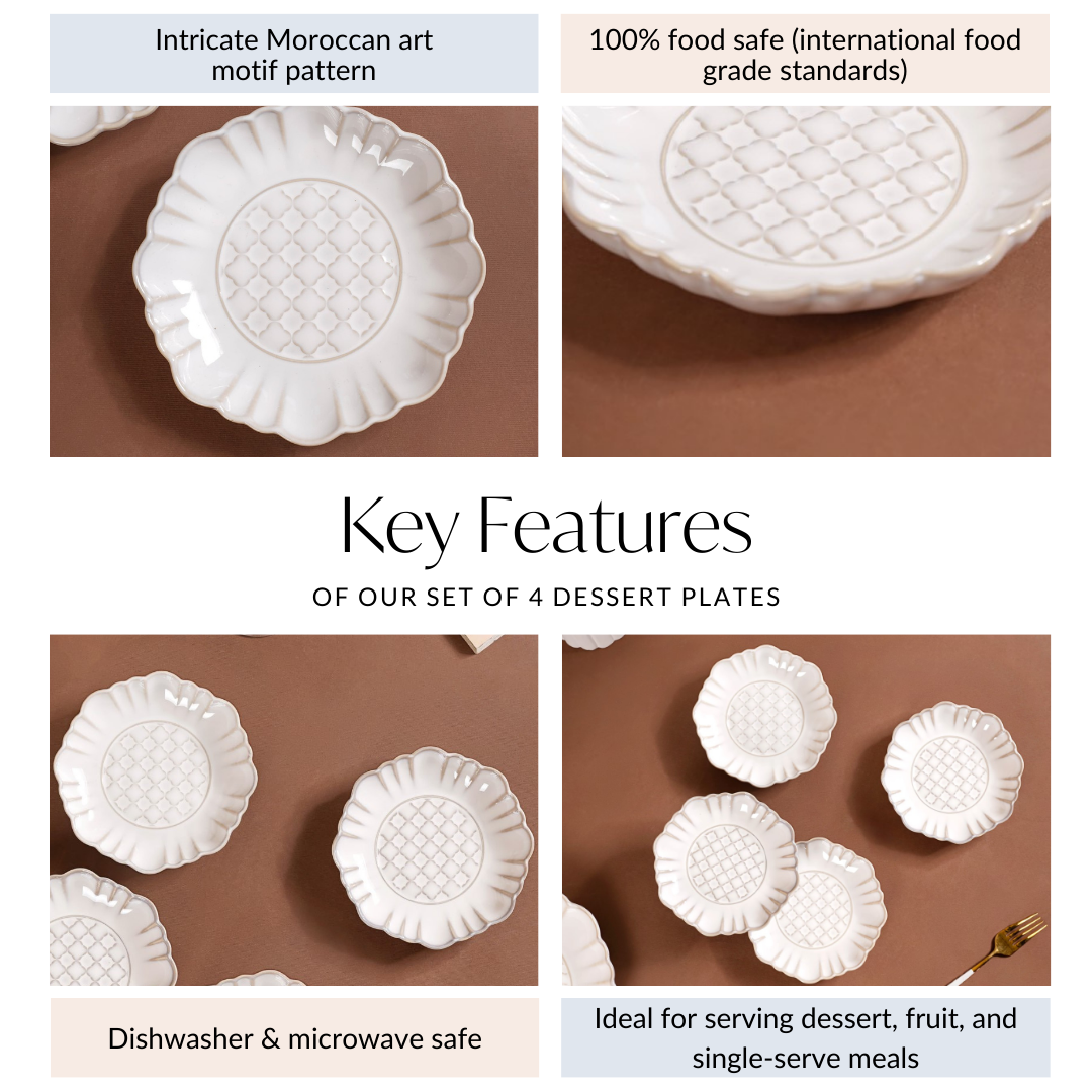 Ivory Dessert Plate Set Of 4 6 Inch