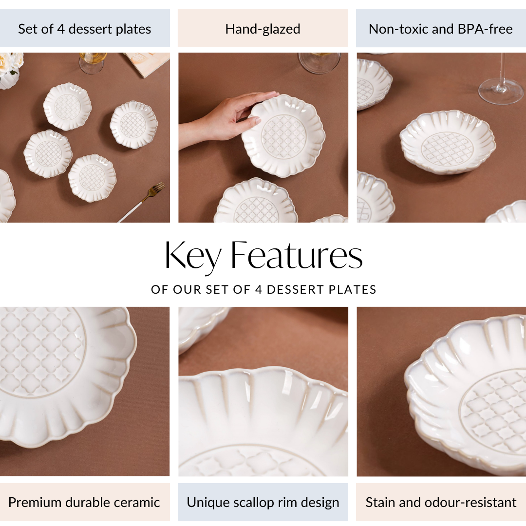 Ivory Dessert Plate Set Of 4 6 Inch