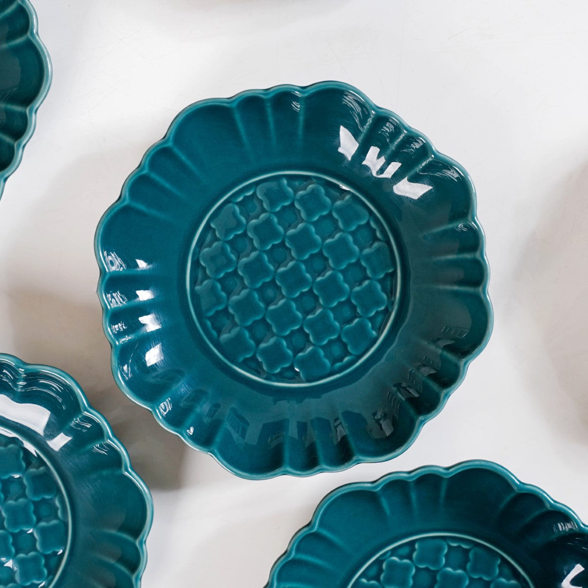 Luxe Ceramic Dessert Plate Green Set Of 4 6 Inch
