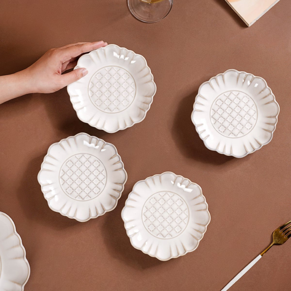 Ivory Dessert Plate Set Of 4 6 Inch