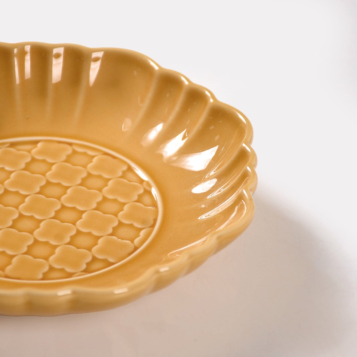 Moroccan Motif Dessert Plate Set Of 4 Yellow Ochre 6 Inch