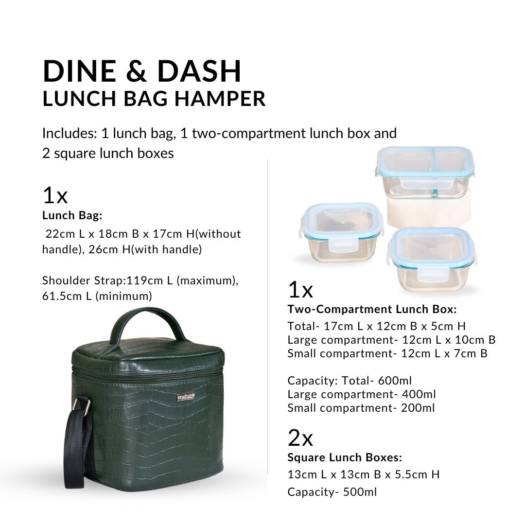 Premium Large Lunch Bag Lunch Box Hamper Dark Green