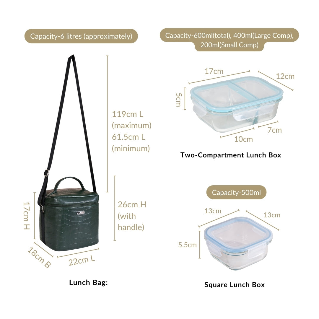 Premium Large Lunch Bag Lunch Box Hamper Dark Green