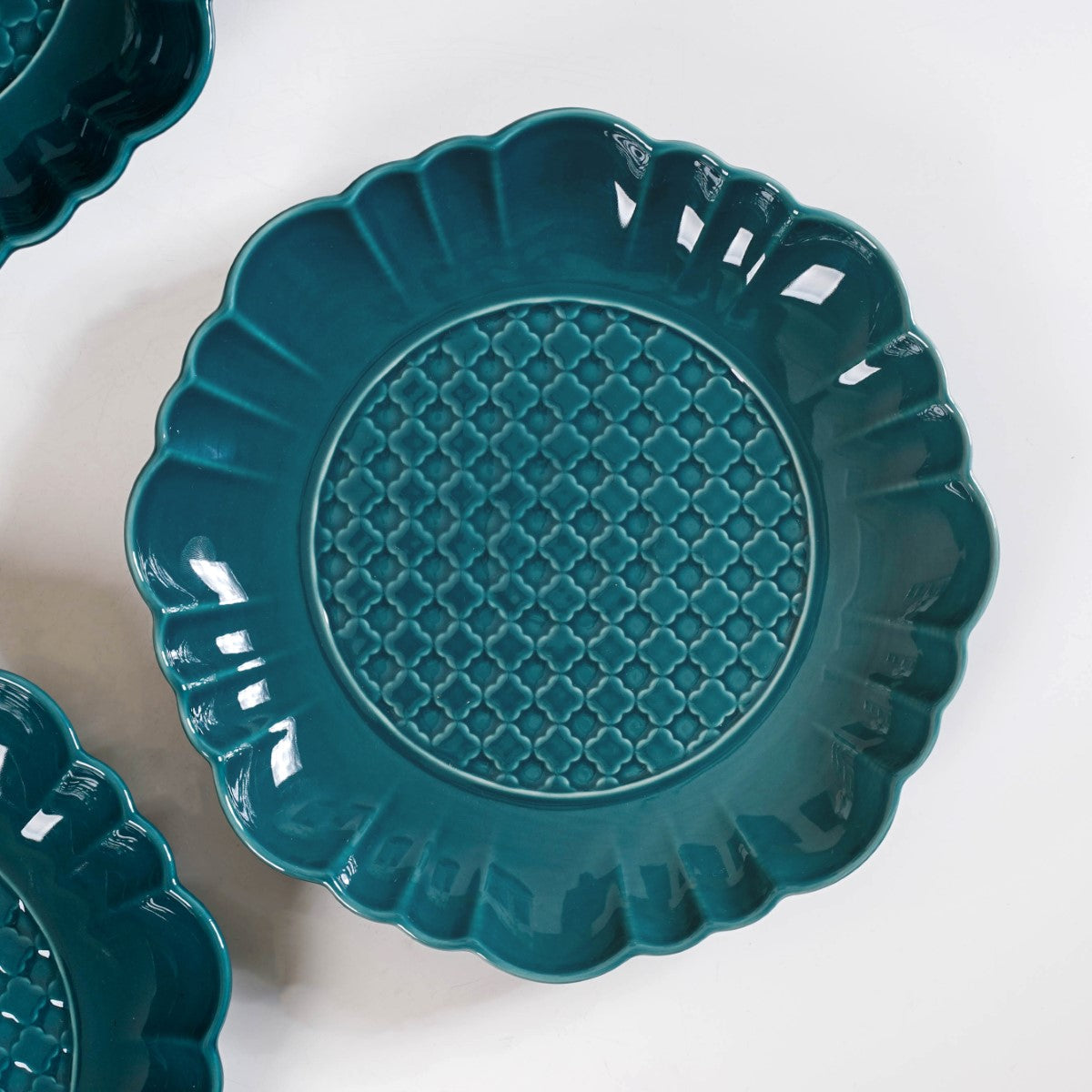 Luxe Moroccan Round Dinner Plate Dark Green Set Of 4 10 Inch