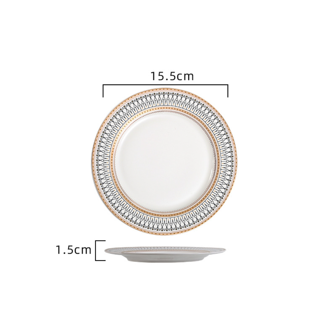 Gold Detailed Glam Dessert Plate