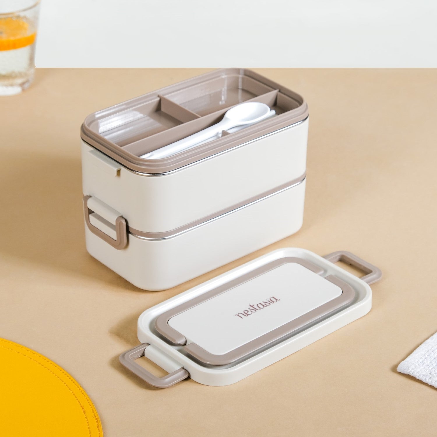 Ninja Airtight Double Decker Bento Lunch Box Matte Beige 2000ml