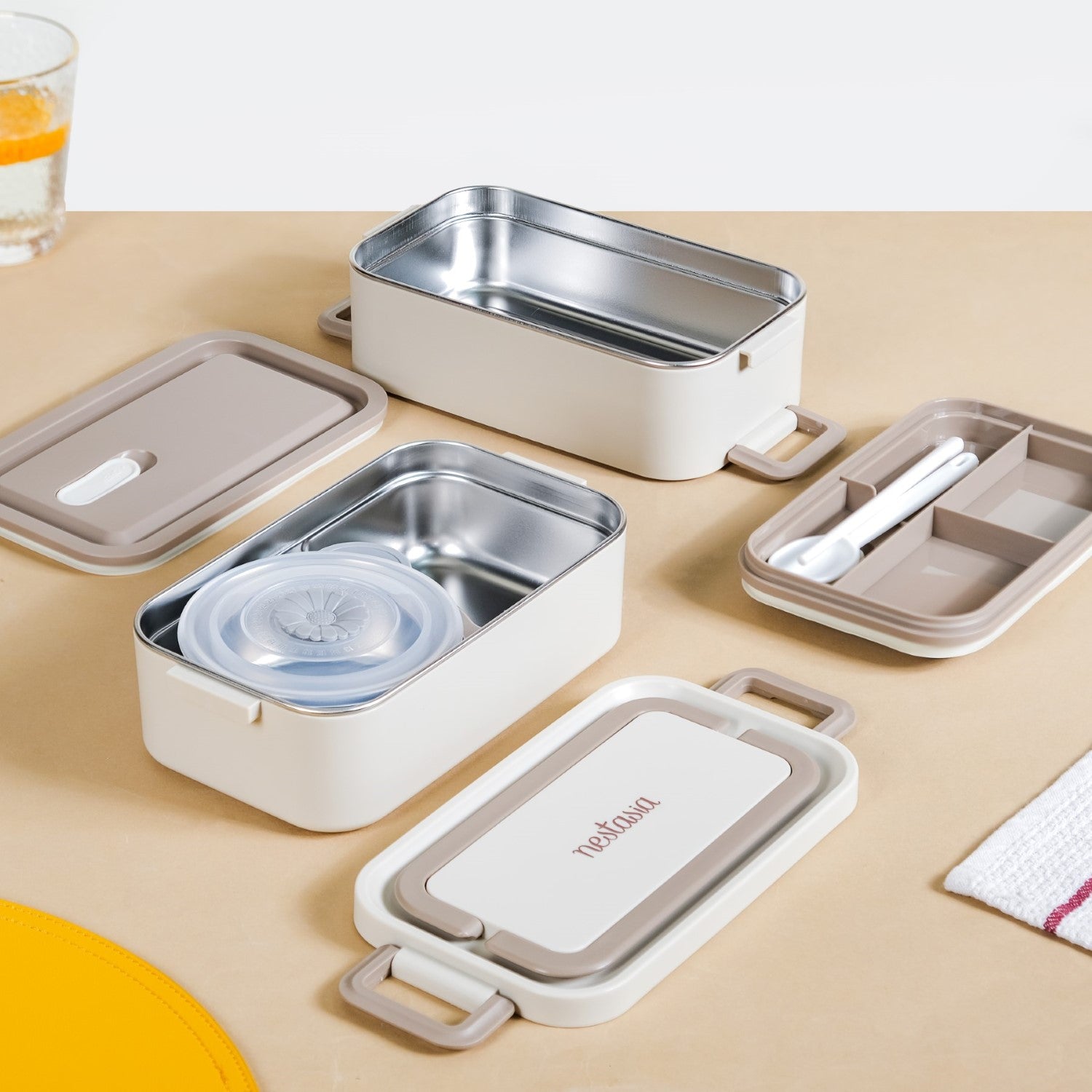 Ninja Airtight Double Decker Bento Lunch Box Matte Beige 2000ml
