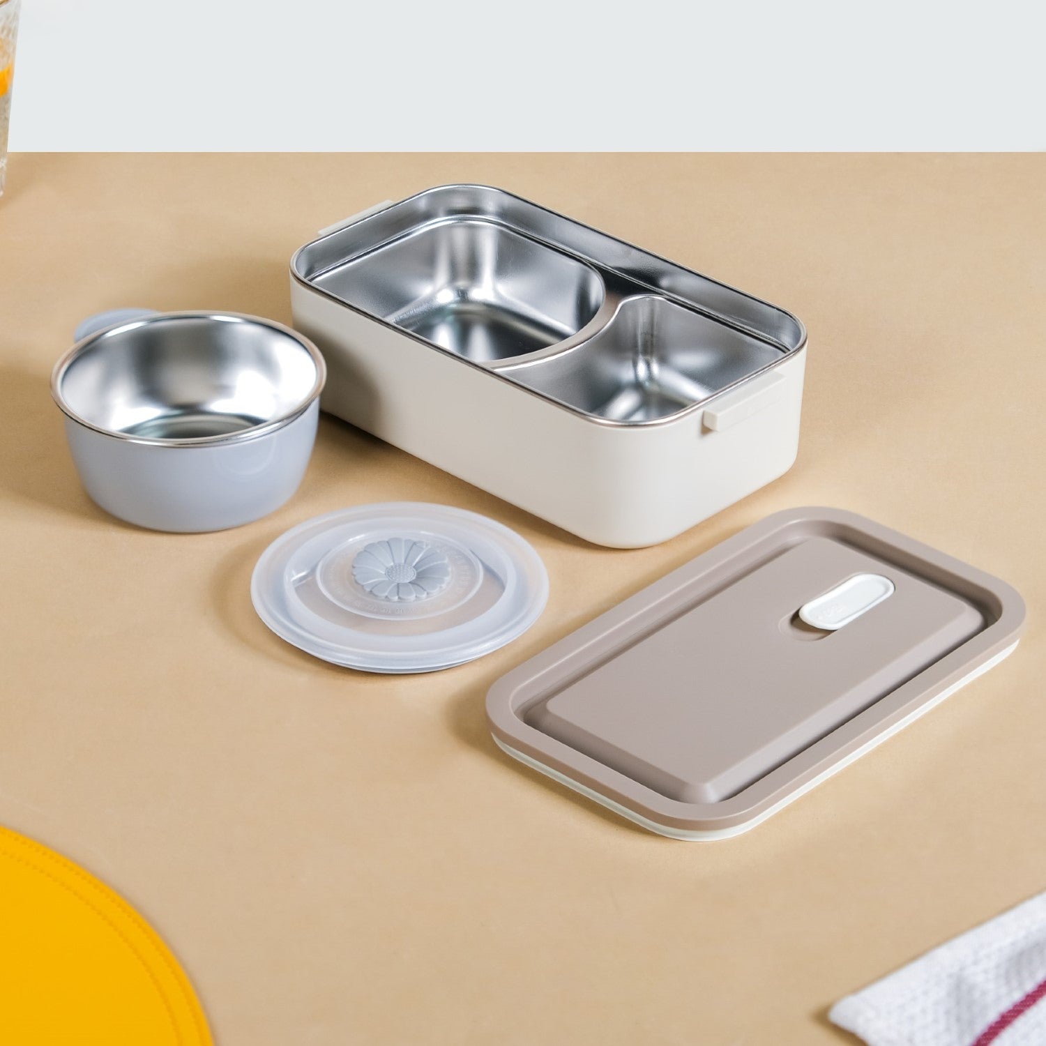Ninja Airtight Double Decker Bento Lunch Box Matte Beige 2000ml