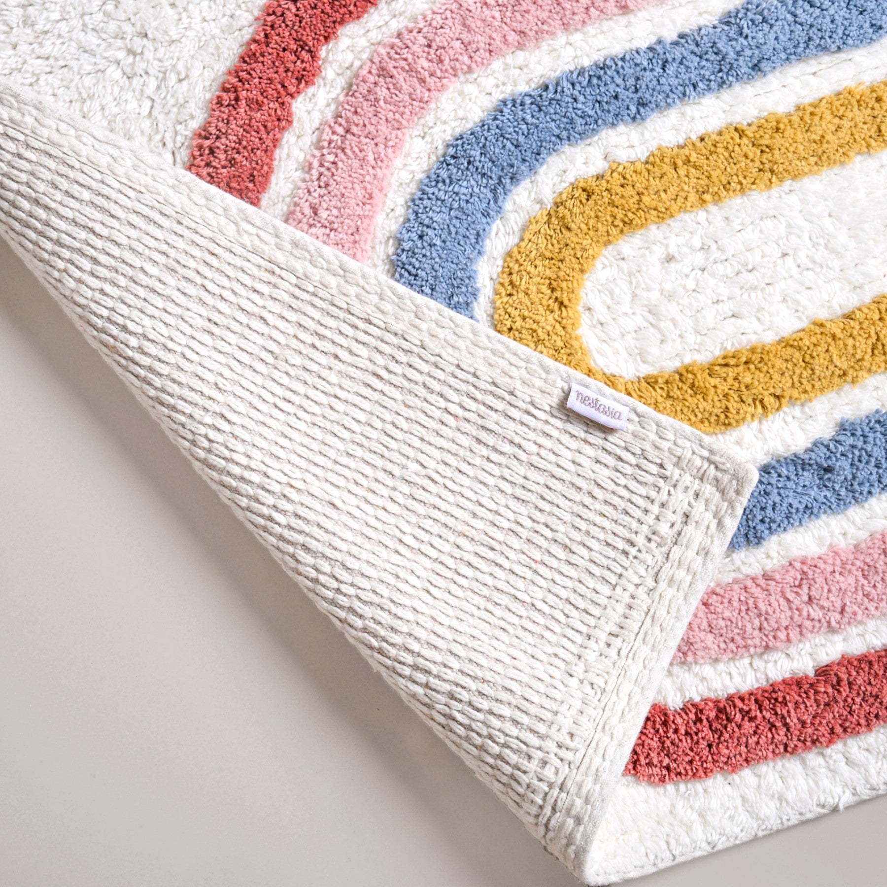 Rainbows With Tassels Cotton Anti Slip Floor Mat 84x51cm