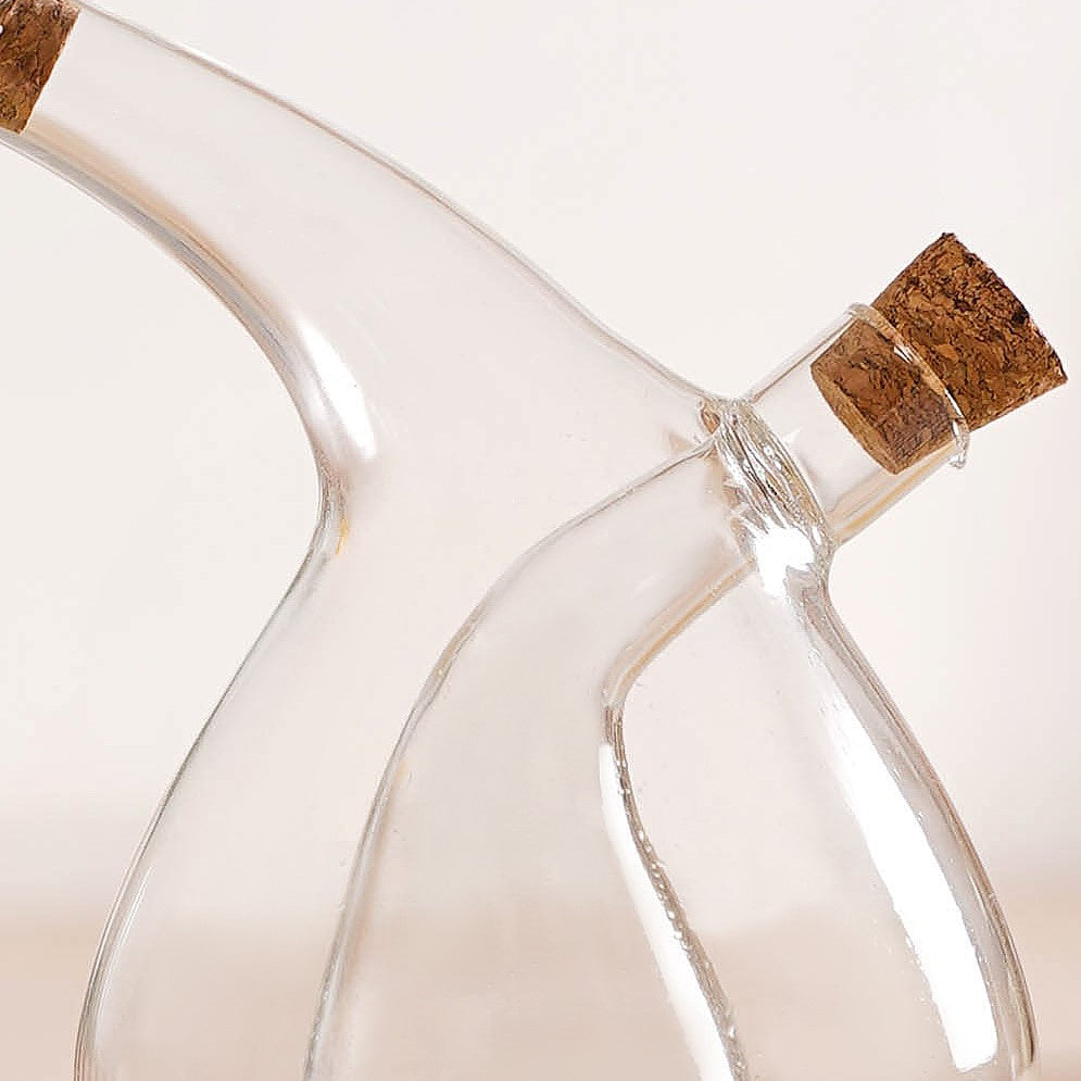 Dual Drop Design Glass Cruet Dispenser For Infused Oils