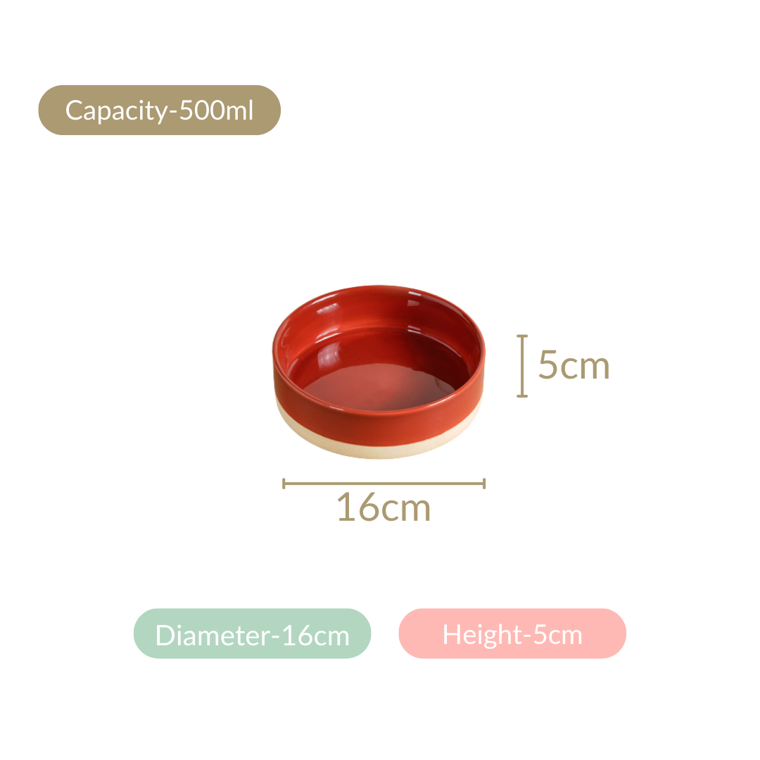 Serving Bowls Amber Clay Set Of 2 Small 500ml