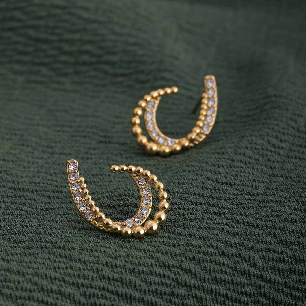 Almond Stones Stud Earrings