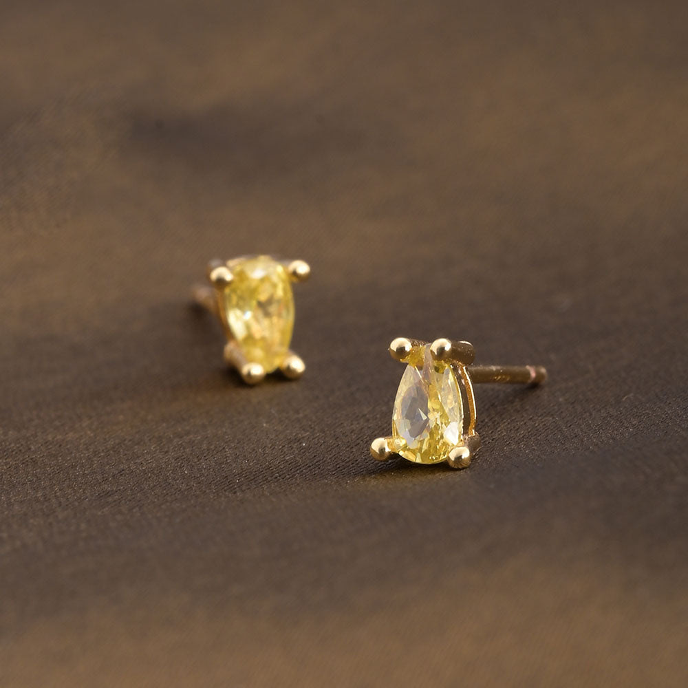Stone Drop Stud Earrings