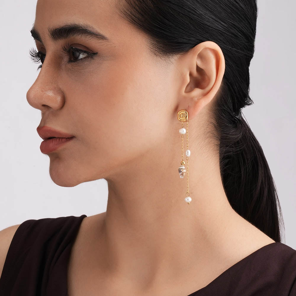 Sea Drift Pearl Drop Earrings