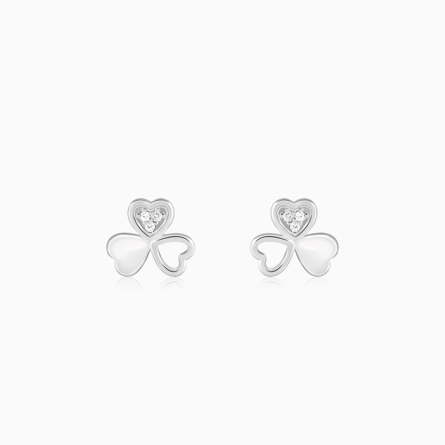 Silver Floral Hearts Earrings
