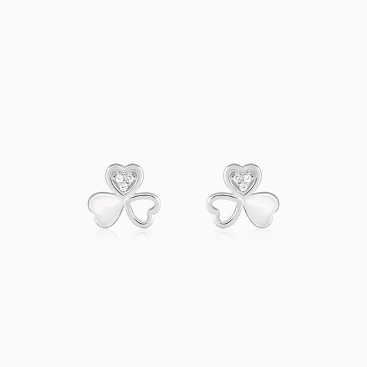 Silver Floral Hearts Earrings