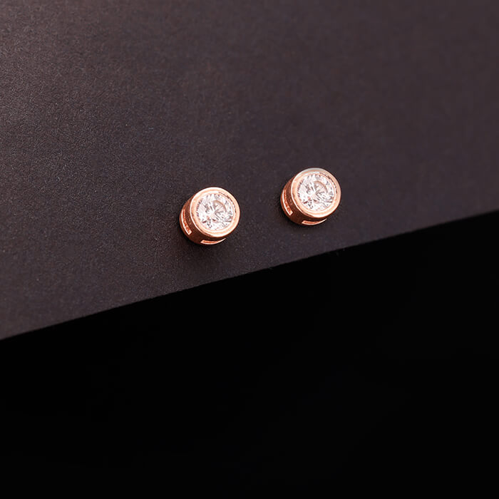 Rose Gold Dreamy Crush Dainty Stud Earrings